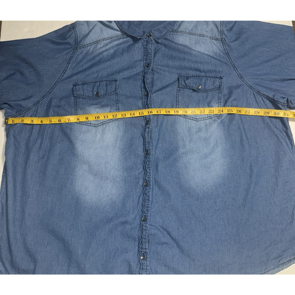 Torrid Womens 6X Shirt Denim Chambray Western Rodeo Fall Cowgirl Cotton Soft - Picture 4 of 7
